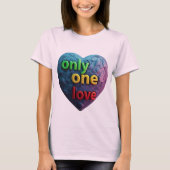 Only One Love – Reggae-Inspired Heart Art  Tシャツ (正面)