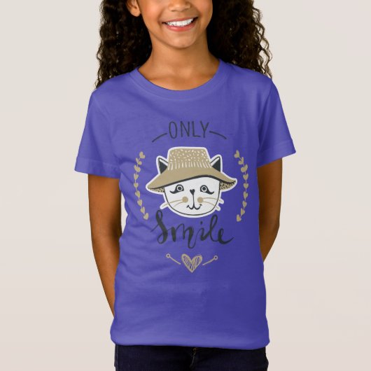 Only Smile Cute Cat Tシャツ (正面)