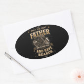 Only The Best Father Ride Motorcycles, Have Beards 楕円形シール (封筒)