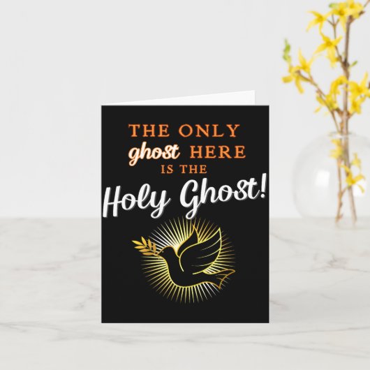 Only The Holy Ghost - Funny Anti Halloween Christi カード (黄色い花)