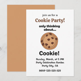 Only Thinking About Cookie Funny Food Party 招待状