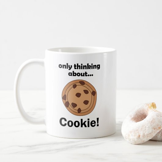 Only Thinking About Cookie Funny Food Quote コーヒーマグカップ (ドーナツ)