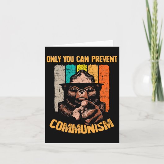 Only You Can Prevent Communism Funny Camping Bear カード (正面)