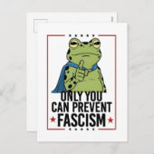 Only you Can Prevent Facism Democratic USA Patriot シーズンポストカード (正面/裏面)