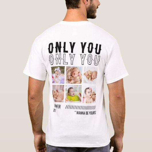 Only You Custom Photo Collage Birthday Husband Tシャツ (裏面)