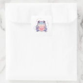 Only You Frog Sticker Cute Frog Glowing Heart Roma スクエアシール (バッグ)