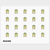 Only You Frog Sticker Cute Frog With Glowing Heart スクエアシール (シート)