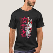 Onna musha Female Samurai Japanese Warrior Ronin B Tシャツ (正面)
