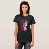 Onna musha Female Samurai Japanese Warrior Ronin B Tシャツ (正面フル)