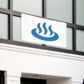 Onsenの♨の温泉の温泉の日本人の印 横断幕 (ビルの外側)