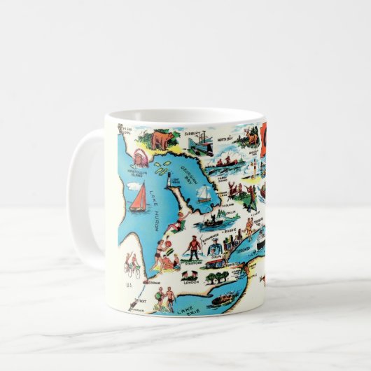 Ontario Map Mug コーヒーマグカップ (正面左)