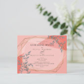 OnTrendの結婚リハーサルサンゴフローラ金ゴールドフレーム 招待状 (スタンド正面)