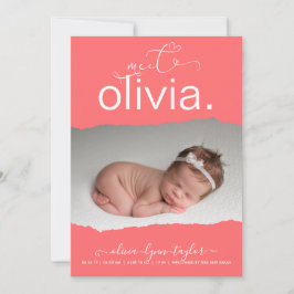 OnTrend CORAL写真破れた紙誕生発表 招待状