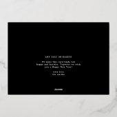 Onyxフォトコラージュのフレームモダンの楽しい瞬間 箔シーズンカード (裏面)