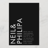 Onyx Black Ultra モダン NAMESはっきりしたシンプル結婚の 招待状 (正面)