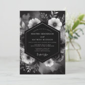 Onyx Floral Noir Wedding 招待状 (スタンド正面)