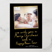 ONYX MERRY CHRISTMAS & NEW カラフル YEAR Photo 箔シーズンカード (正面)