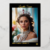 Onyx Shine Foil印刷されたPageantオートグラフカード 箔招待状 (正面)