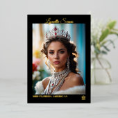 Onyx Shine Foil印刷されたPageantオートグラフカード 箔招待状 (立ち正面)