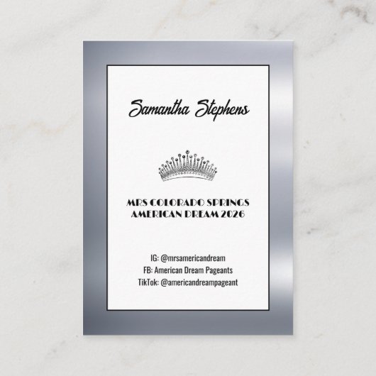 Onyx Shine Pageantフォト名刺 名刺 (裏面)