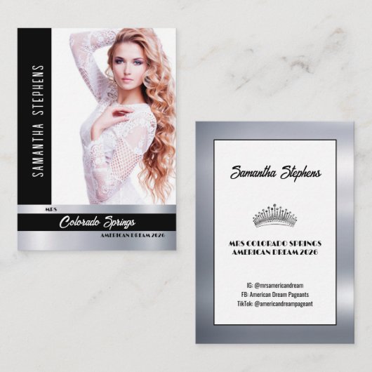 Onyx Shine Pageantフォト名刺 名刺 (正面/裏面)