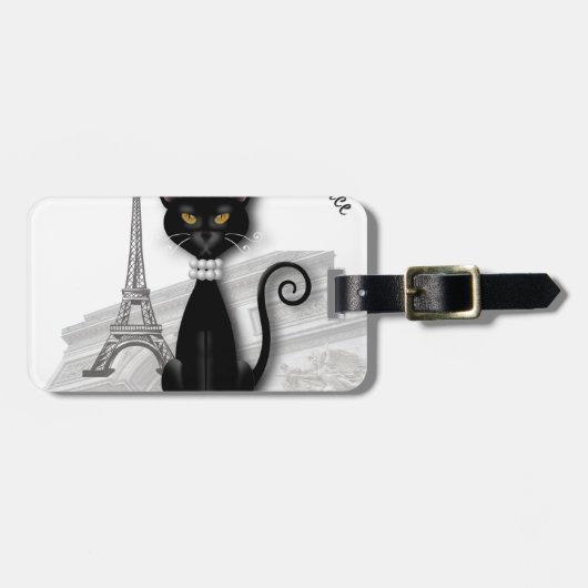 Oo la laのフランスのな子猫のプリンセス ラゲッジタグ (正面横)