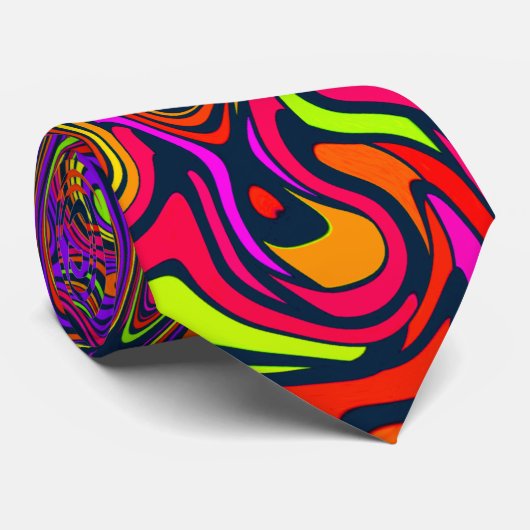 OOAKのオップアートのサイケデリックな渦巻のタイ ネクタイ (ロール)