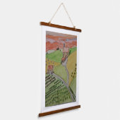 OOAK TUSCANY watercolor reproduced on canvas  吊り下げ型タペストリー (傾斜あり)