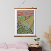 OOAK TUSCANY watercolor reproduced on canvas  吊り下げ型タペストリー (寝室)