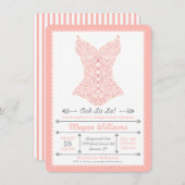 OohのLaのLaのピンクのランジェリーのパーティの招待状 招待状 (正面/裏面)