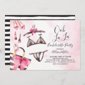 OohのLaのLaのランジェリーのバチェロレッテの招待状 招待状 (正面/裏面)