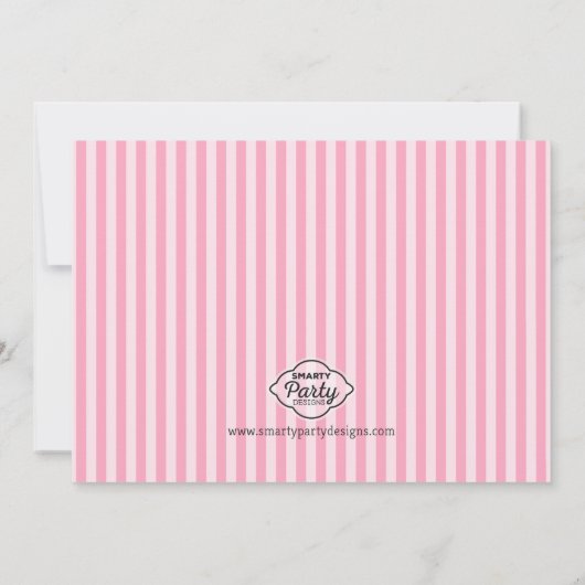 Oohのlaのla -パリのプードルのピンクのベビーシャワー 招待状 (裏面)