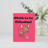 OohhhのLaのLaのチワワのTシャツおよびギフト ポストカード (スタンド正面)