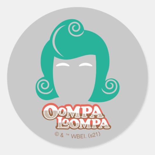 Oompa Loompa Hair Graphic ラウンドシール (正面)