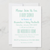 OOO BABYシャワーのミニマリストグリーン 招待状 (裏面)