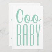 OOO BABYシャワーのミニマリストグリーン 招待状 (正面/裏面)