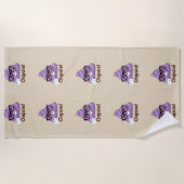 Oopsウンチの紫色のウンチのEmoji (茶色の)タオル ビーチタオル (正面)