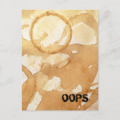 Oopsコーヒーの汚れと水こぼれ ポストカード (正面)