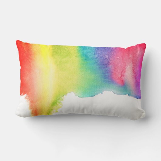 Oops私は芸術の虹の水彩画のおもしろいな引用文をarted ランバークッション (裏面)
