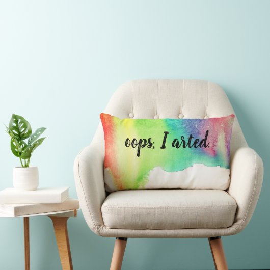 Oops私は芸術の虹の水彩画のおもしろいな引用文をarted ランバークッション (椅子)