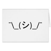 Oops肩をすくめるしぐさの顔文字の¯ \ _(シ) _/¯の日本語Kaomoji (正面横)