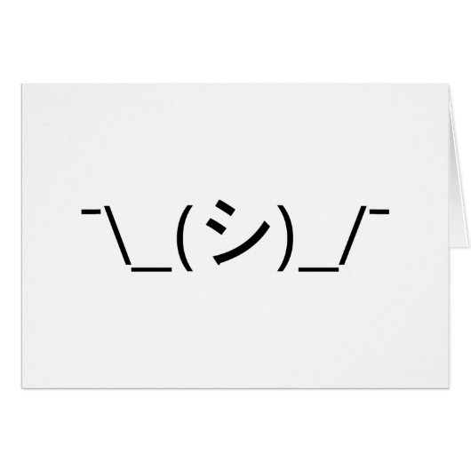 Oops肩をすくめるしぐさの顔文字の¯ \ _(シ) _/¯の日本語Kaomoji (正面横)