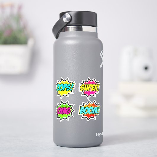 OOPS すごい OMG Boom Burst Art 4ポップ・アートの"ビニル シール (HydroFlask)