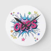 OOPS コミックバースト ラウンド壁時計 (正面)