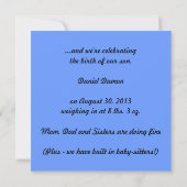 「Oops」ベビー発表 招待状 (裏面)