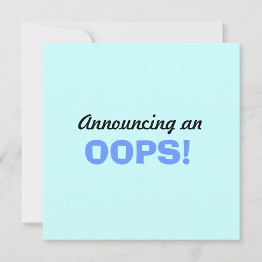 「Oops」ベビー発表 招待状 (正面)