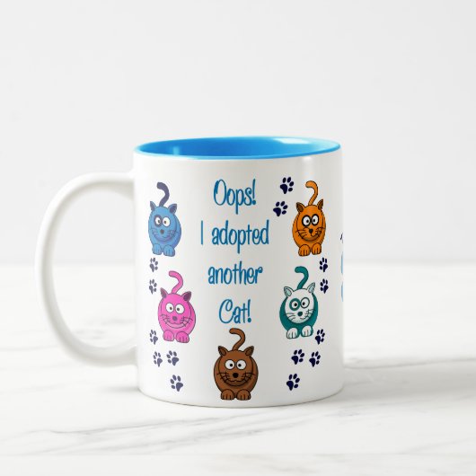 Oops! 私は別の猫を採用しました! ツートーンマグカップ (左)
