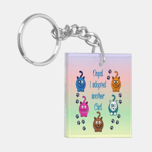 Oops! 私は別の猫を採用しました! Keychain キーホルダー (正面左)
