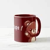 Oops Cute Teddy Bear – Kawaii Mug Design マグカップ (正面右)