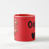 Oops! Cute Teddy Bear Mug – Funny Love Bear Design マグカップ (中央)